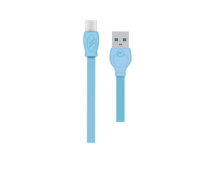 ΚΑΛΩΔΙΟ USB to Micro USB WK 1m FLAT WDC-023 ΜΠΛΕ