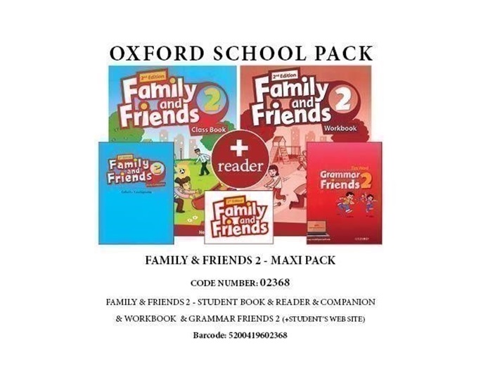 FAMILY AND FRIENDS 2 MAXI PACK (SB + WB + COMPANION + GRAMMAR FRIENDS 2 SB + WEBSITE+ READER) - 02368 2ND ED