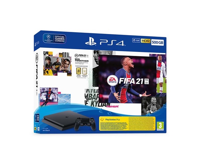 PS4 CONSOLE 500GB + FIFA 21/FUT VCH/PS+14D
